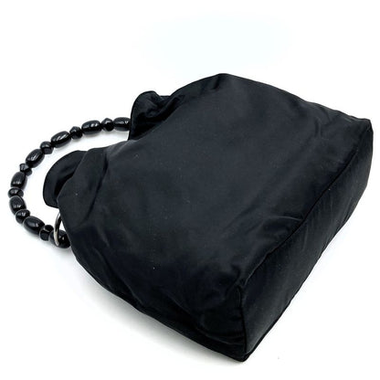 DIOR Handbag Black Maris Pearl Handbag Nylon Women