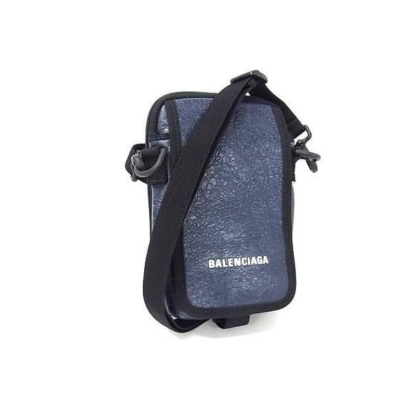 Balenciaga Shoulder Bag Pochette Explorer Navy Black Leather