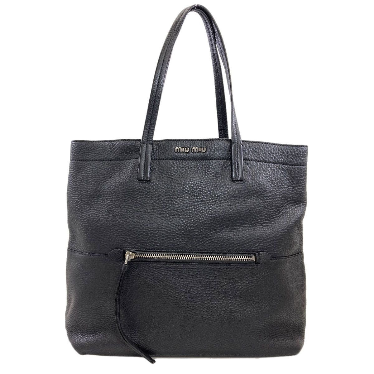 Miu Miu Logo Tote Leather