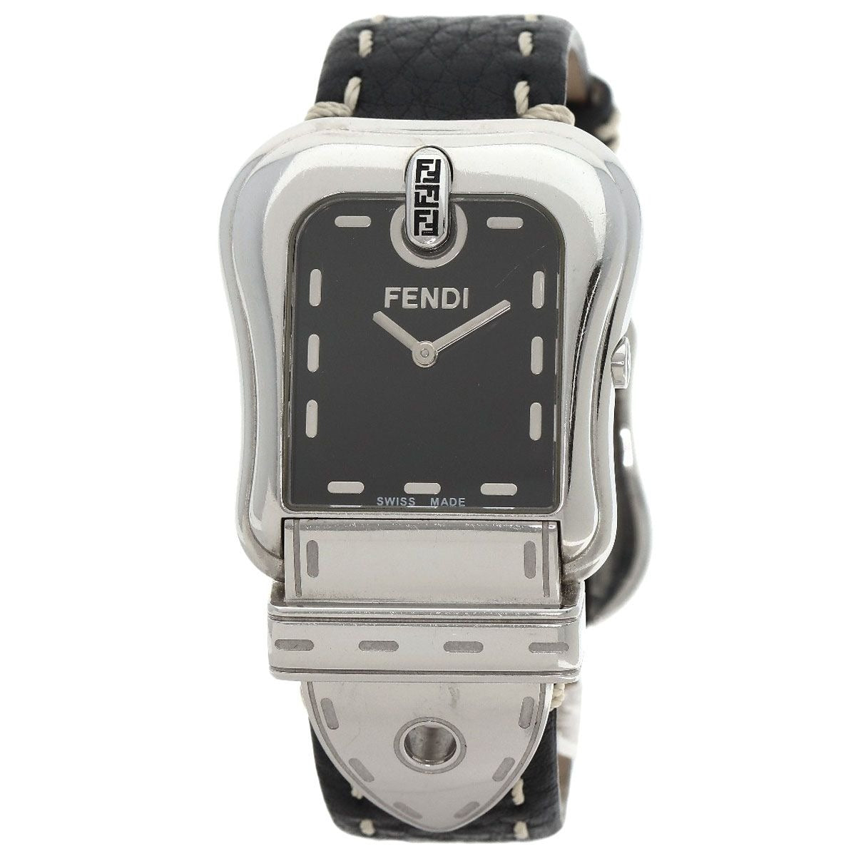 Fendi Buckle Motif Watch SS Leather