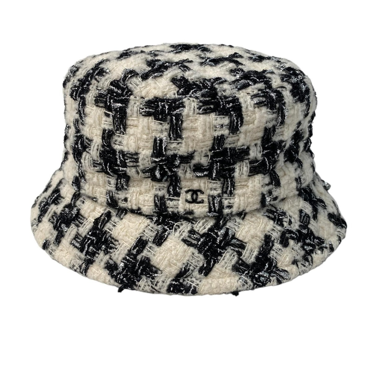 Chanel Tweed CC Logo Bucket Ivory Black