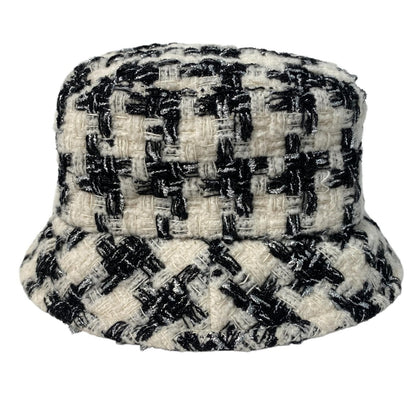 Chanel Tweed CC Logo Bucket Ivory Black — view 2
