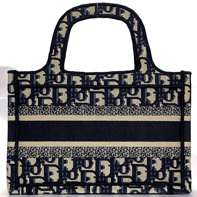 Christian Dior Handbag Book Tote Mini Navy Blue