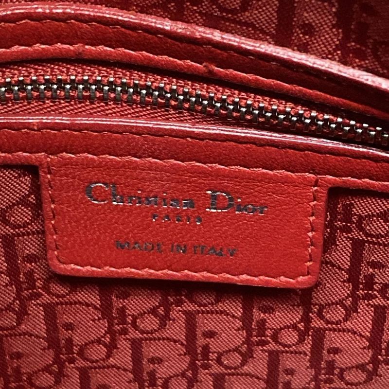 Dior/christian Dior Handbag Lady Dior Large Bag Red Leather