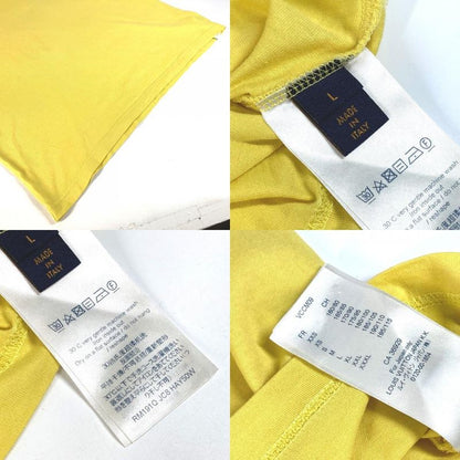 Louis Vuitton Short-sleeved T-shirt Logo LV Circle Cotton Yellow