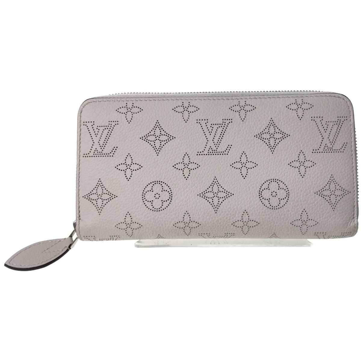 Louis Vuitton Round Zipper Long Wallet Monogram Mahina M68670 Light Gray