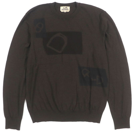  Hermes 23AW Cashmere Silk Chaine D'ancre Horsebit Etrille Paddock Crewneck