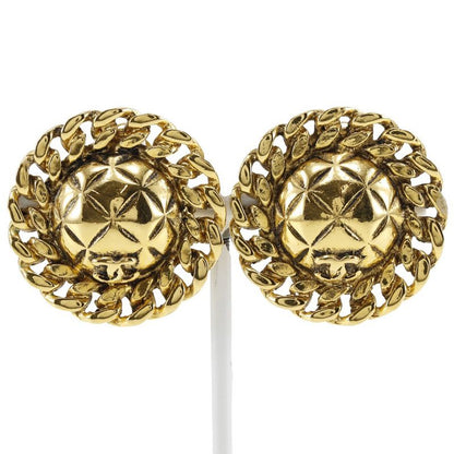 Chanel Coco Mark Matelasse Vintage Gold Plated Ladies 23g Earrings