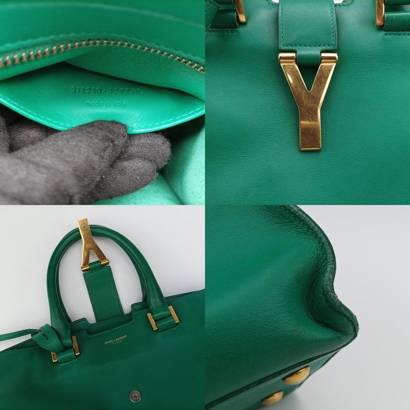 Yves Saint Laurenty Line Petit Cabas Su Green Leather 311210 311210529258