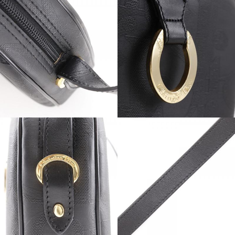 [dior] Christian Dior Vintage PVC Black Ladies Shoulder Bag