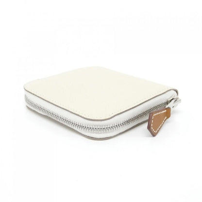 Hermes Ex Libris Silk in Porte Monnaie Coin Case Craie — view 2
