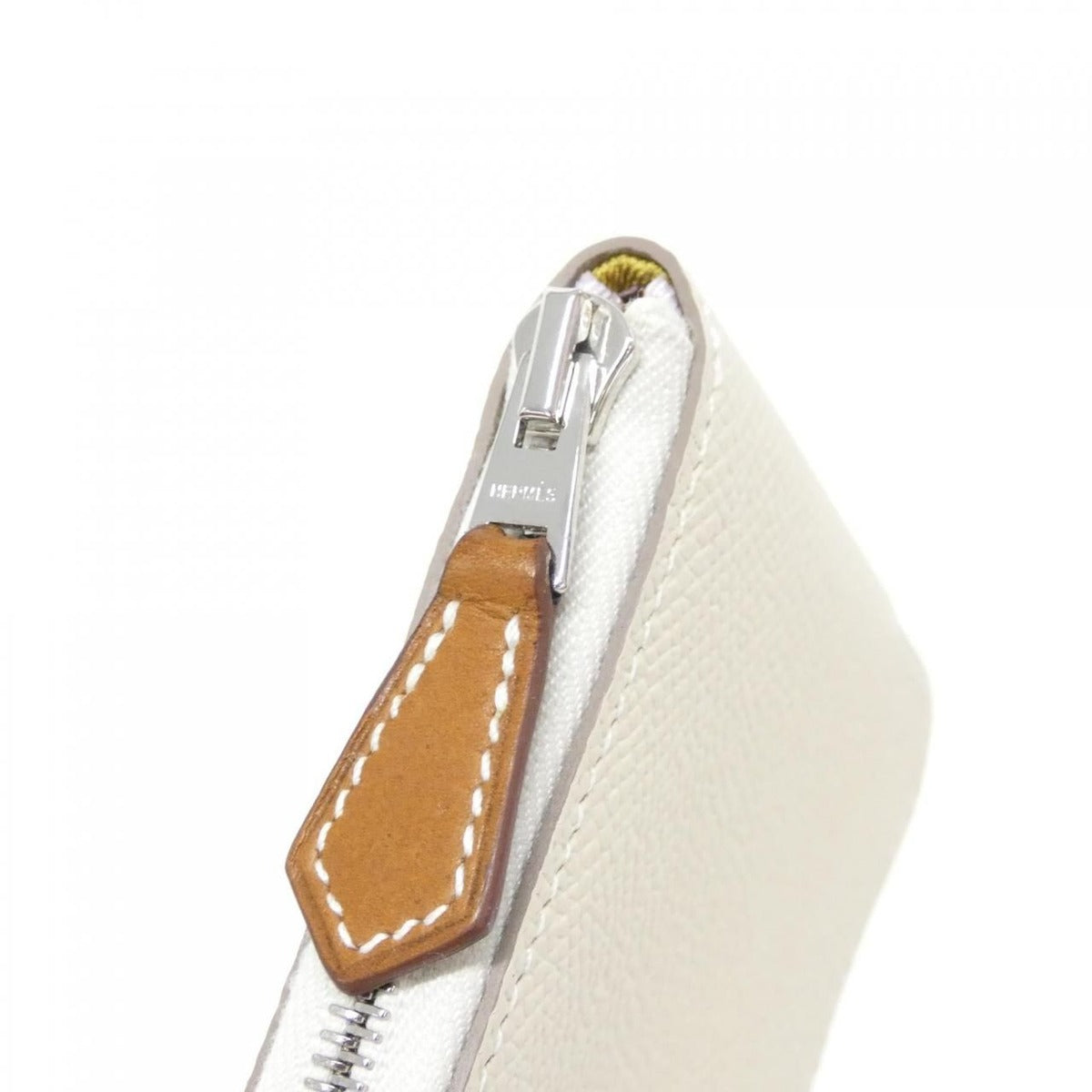 Hermes Ex Libris Silk in Porte Monnaie Coin Case Craie — view 3