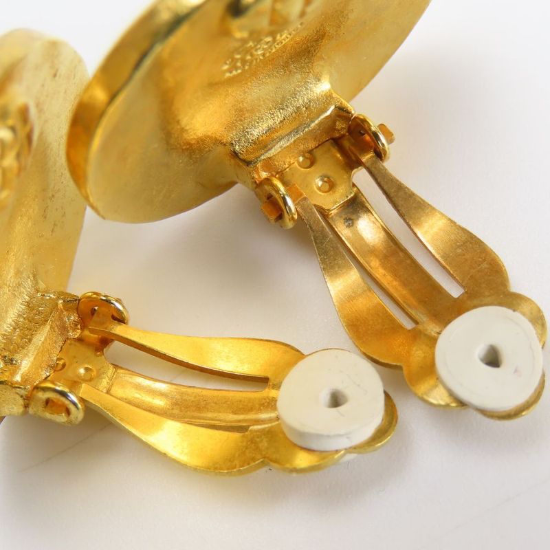 Chanel Earring Coco Mark Metal Gold Plated Accessories 94A Ladies Women Chanel