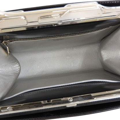 Cartier 90's Vintage Rare Item Panther Hardware Box Calf Leather Handbag Gusset