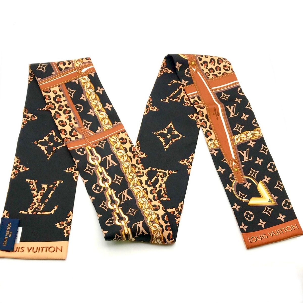 Louis Vuitton Silk Bandeau Wild at Heart Monogram Leopard Print Scarf — view 2