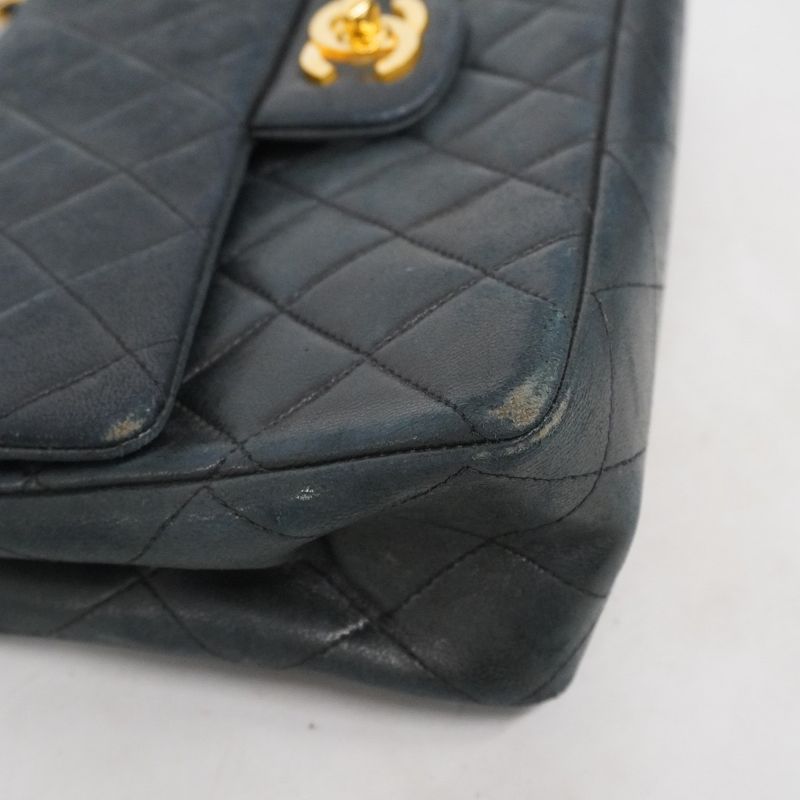 Chanel Shoulder Bag Matelasse Lambskin Black Gold Hardware Women