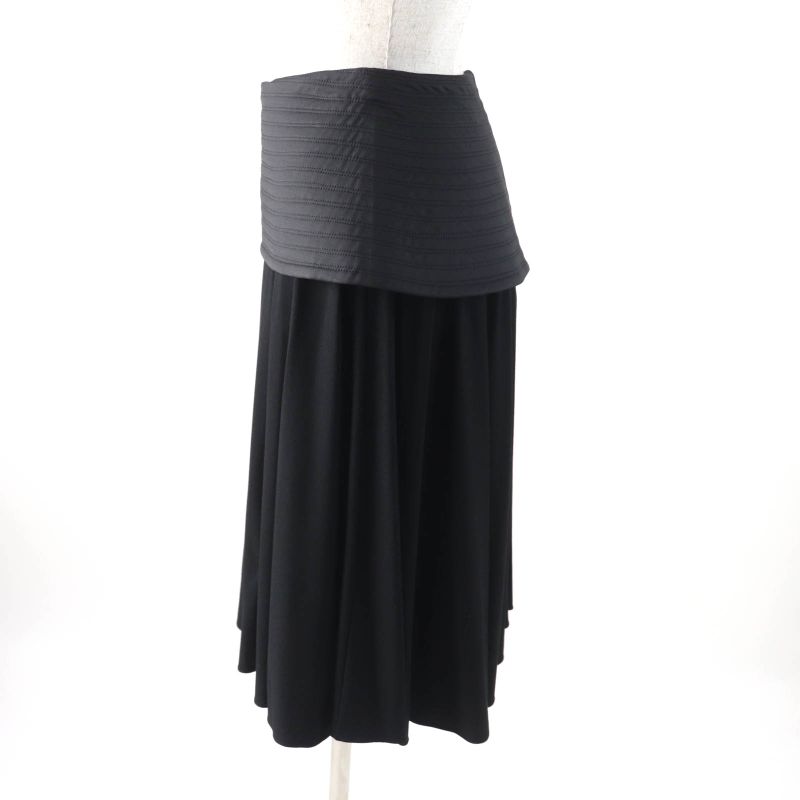 LOEWE S540y08x56 Knee-length Peplum Skirt Bottoms Black 34 Made In Italy