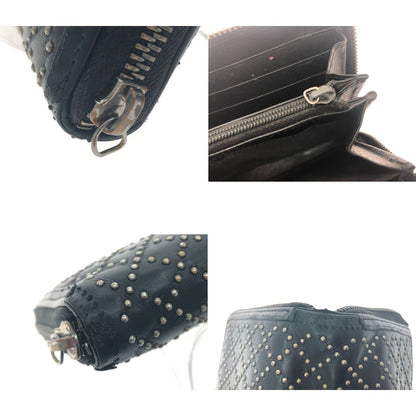 Gucci Diamante Studded Round Zipper Long Wallet GG 2 Zipper Heads