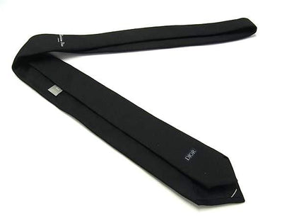 DIOR 98% Silk And 1% Polyester Tie Men's Women's Black Fs2223