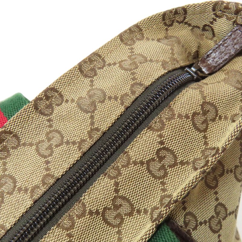 Gucci 131230 GG Sherry Line Handbag Canvas Women
