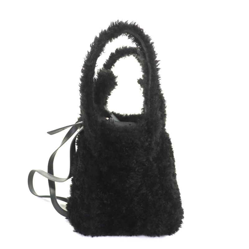 Balenciaga 672793 Everyday 2.0 Xs Logo Embroidered F Fur Shoulder Tote Bag