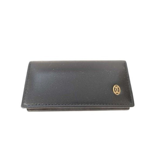 Cartier Key Case Pasha Line 4-ribbon Black Gold Hardware