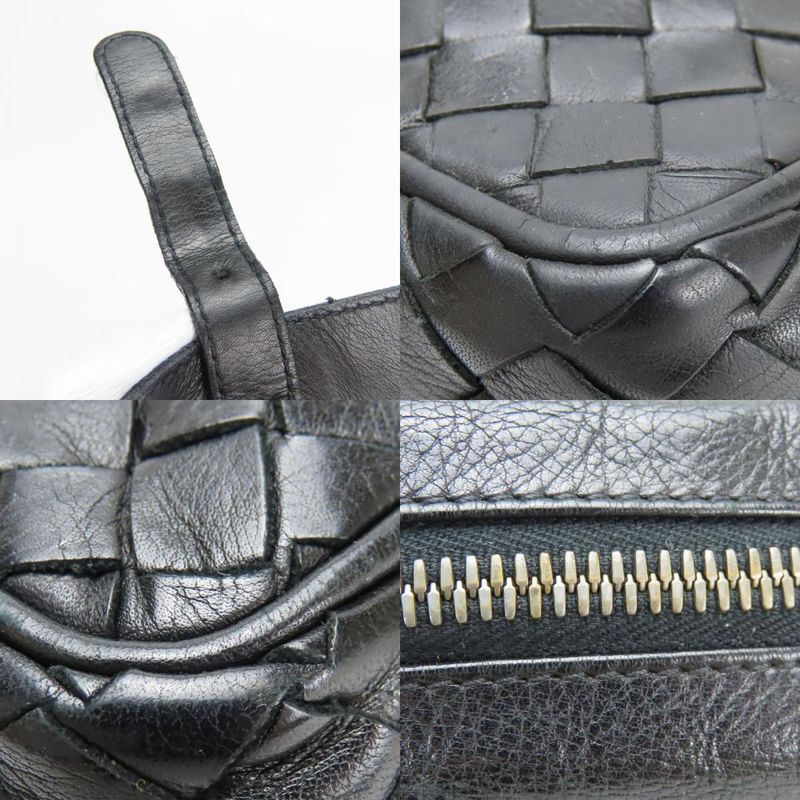 Bottega Veneta Shoulder Bag 113092 Intrecciato Leather Black Crossbody Braided