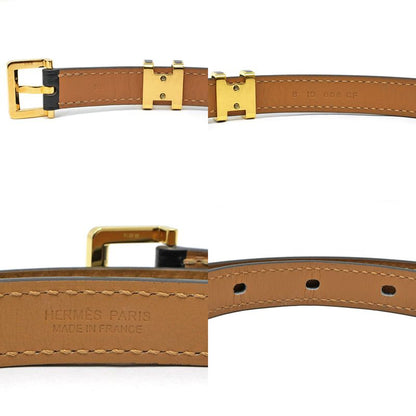 Hermes Belt Pop H Courte 15 80cm (31.50in) Black Gold Hardware B