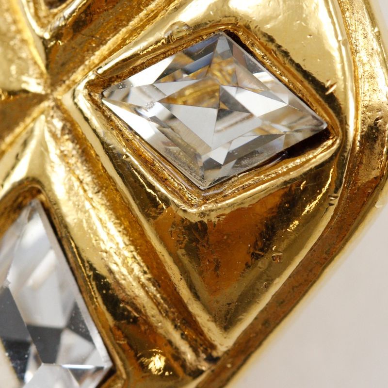 Chanel Bijoux Vintage Gold Plated And Rhinestone Ladies 22.5g Earrings