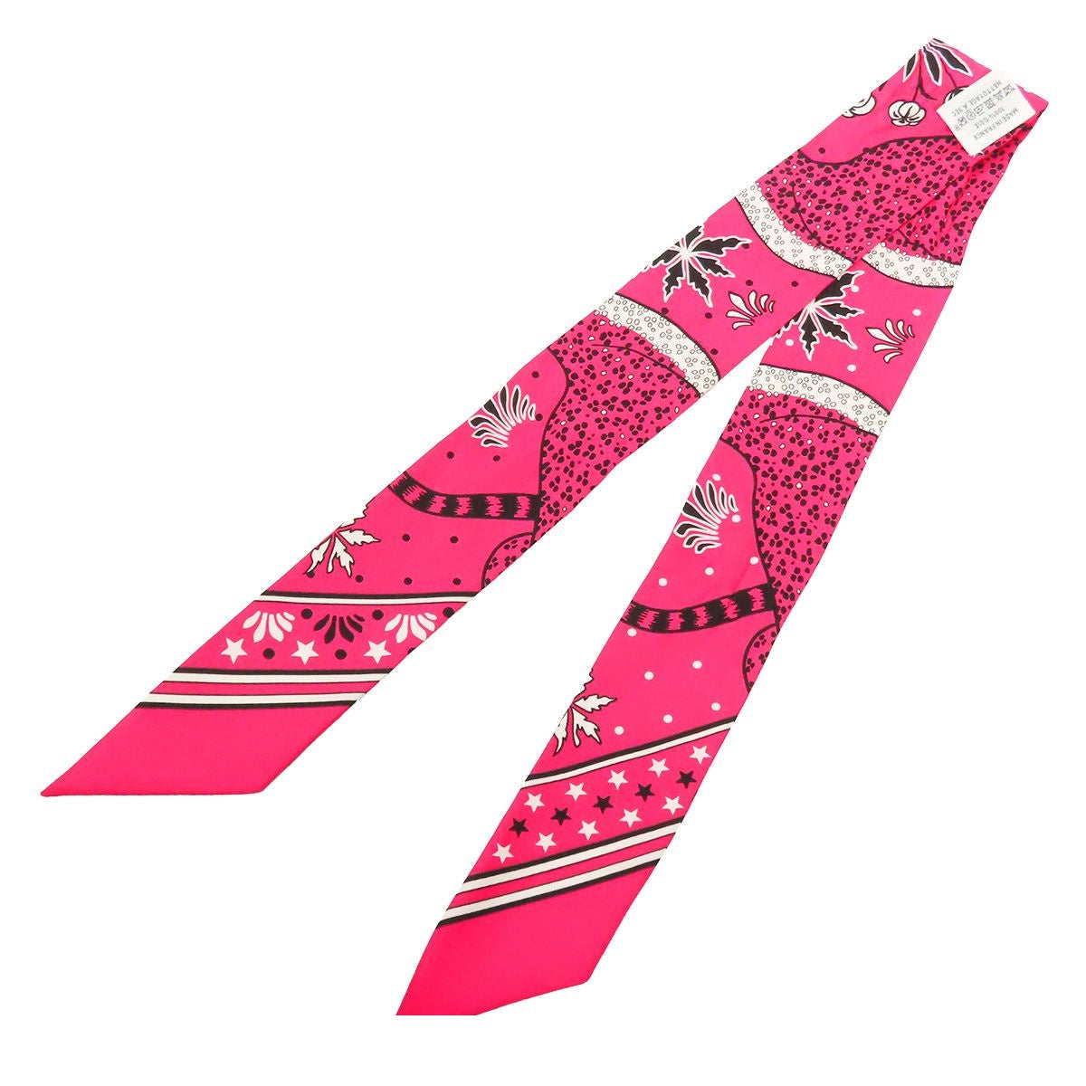 Hermes Twilly Pink Silk Leopard Bandana Scarf — view 2
