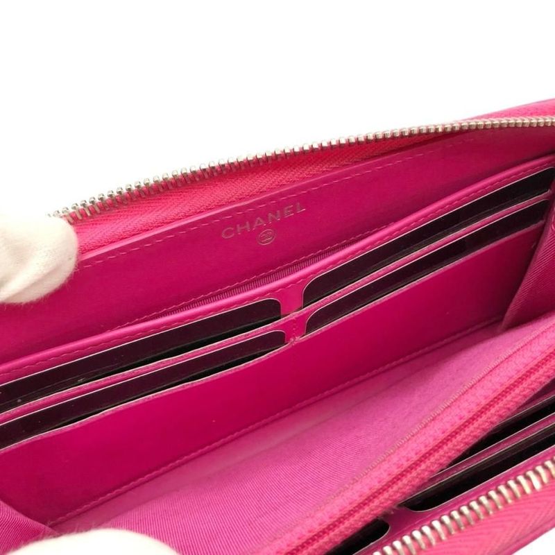11132 Chanel Matelasse Round Zipper Long Wallet