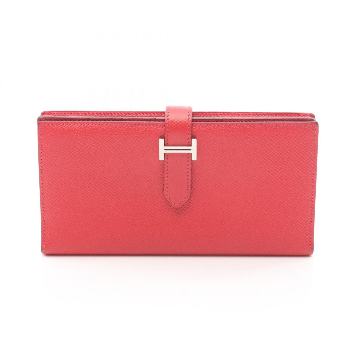 Hermes Bifold Wallet Bearn Souffle Rouge Casac Leather Kazak Red