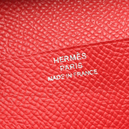 Hermes Bifold Wallet Bearn Souffle Rouge Casac Leather Kazak Red — view 4