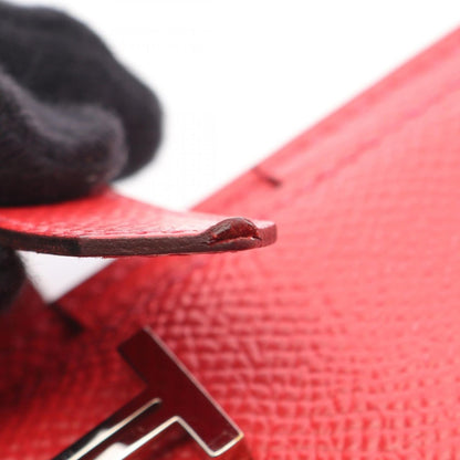 Hermes Bifold Wallet Bearn Souffle Rouge Casac Leather Kazak Red — view 10