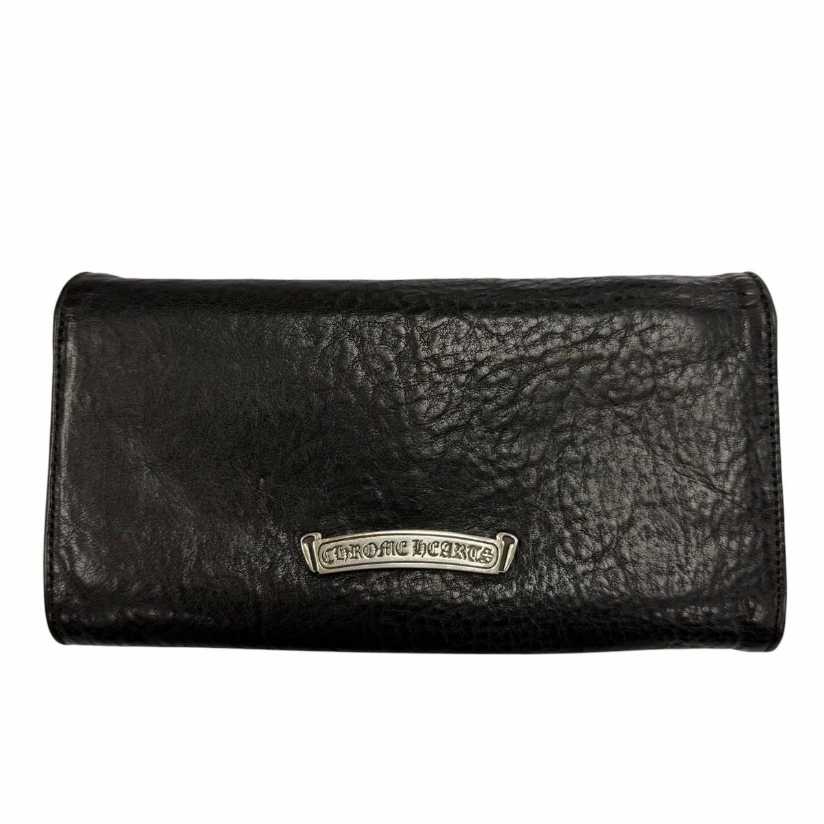 Chrome Hearts Judy Leather Cross Button Scroll Label Wallet Black Silver — view 2