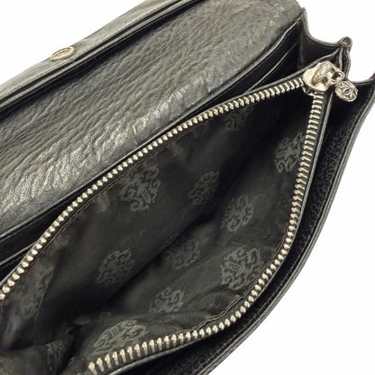 Chrome Hearts Judy Leather Cross Button Scroll Label Wallet Black Silver — view 5