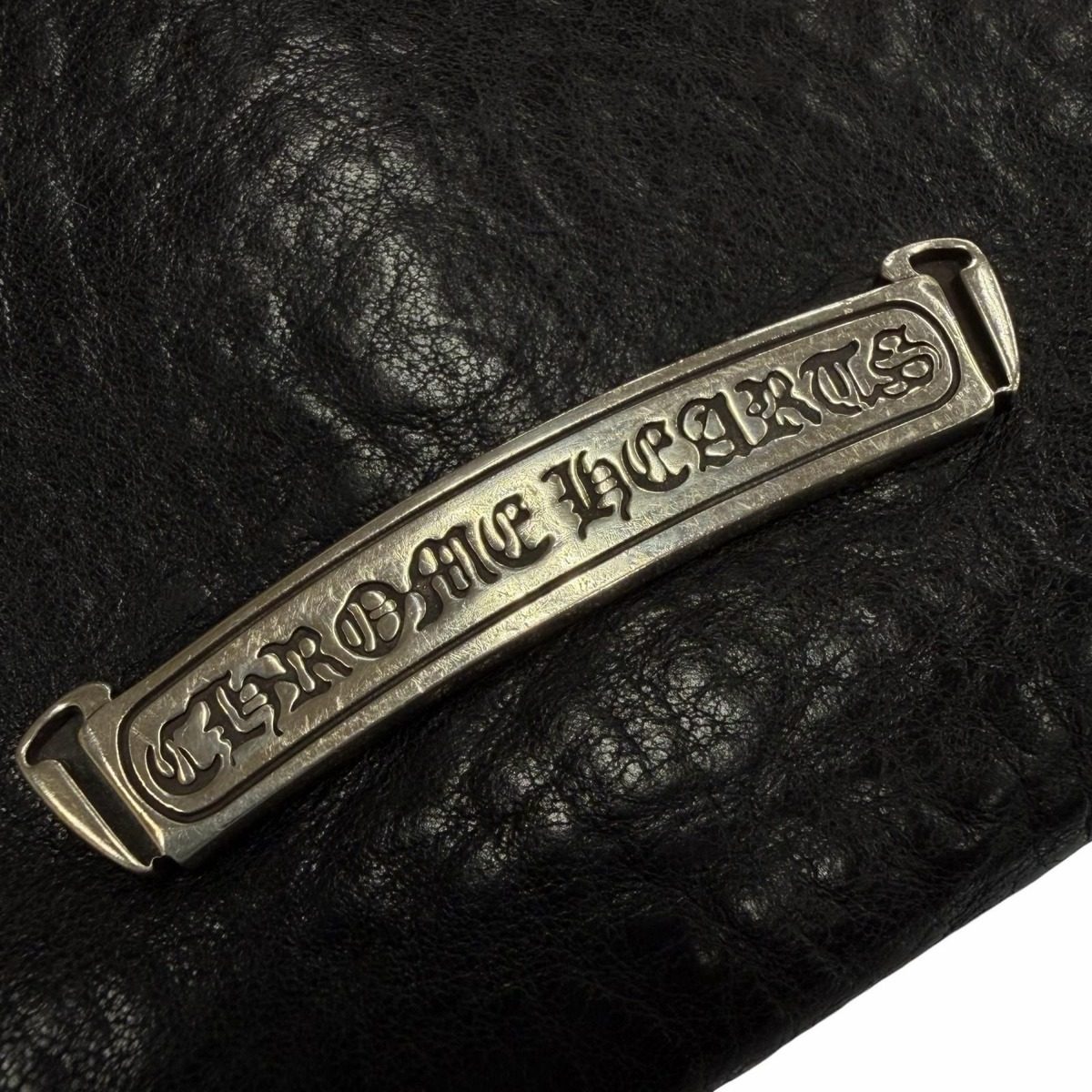 Chrome Hearts Judy Leather Cross Button Scroll Label Wallet Black Silver — view 8
