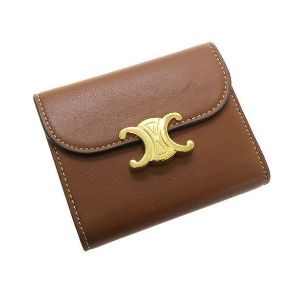 Celine Small Flap Wallet Triomphe Shiny Calfskin 10 D783 bzg.04 lu