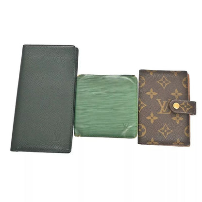 Louis Vuitton Monogram Epi Taiga Long Wallet Fold Bill Compartment Set Of Three
