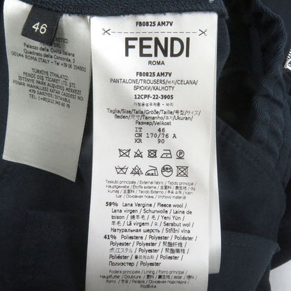 Fendi 2022 Fb0825 FF Logo Hardware Easy Pants Tapered Pants Navy 46 Made In