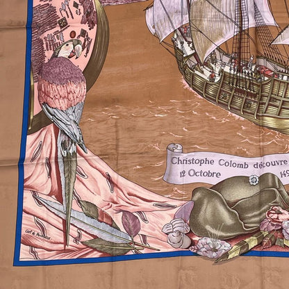 Hermes Scarf Carre 90 Silk Christophe Colomb Decouvre 1 Amerique 12 Octobre