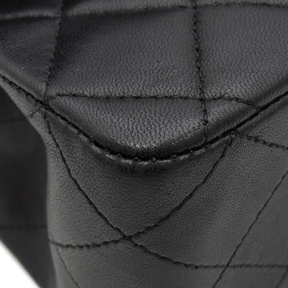 Chanel Shoulder Bag Matelasse 25 Flap Bag Lambskin Black Silver Hardware Black