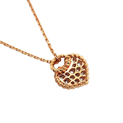 Cartier Necklace Torta Heart Pave 18k Pink Gold Diamond — view 2