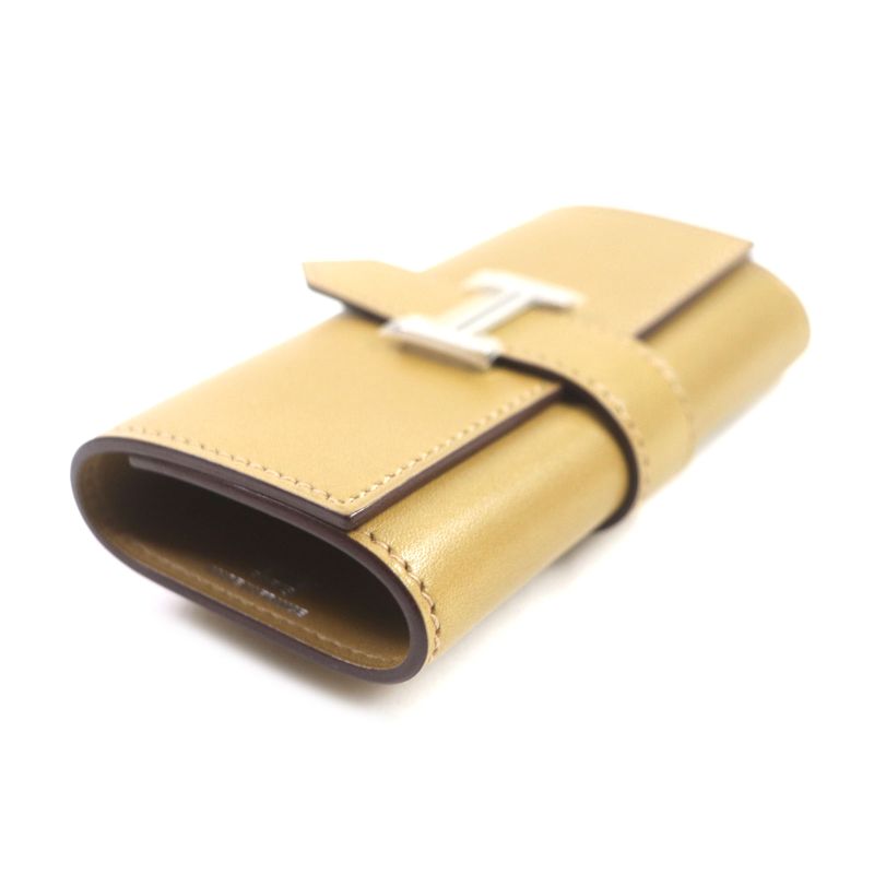 Hermes Bearn Craft Silver Hardware 6-ribbon Box Calf Leather Key Case L