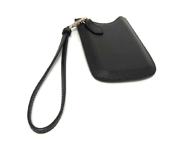 Prada 1n1552 Saffiano Leather Ipod Case Ipodcabas Women Men Black At0603