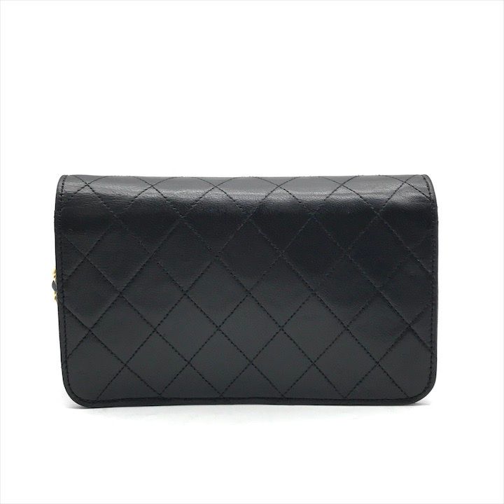 Chanel Quilted Lambskin CC Logo Push Lock Shoulder Bag Black