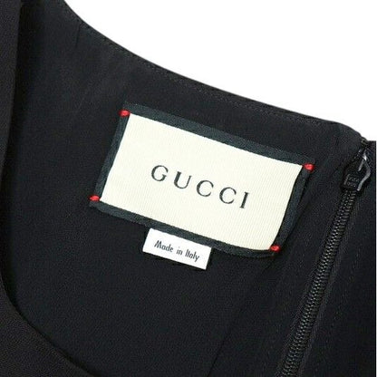 Gucci Dress Size 36 Silk Blend Wool Short Sleeves Tight Midi — view 8