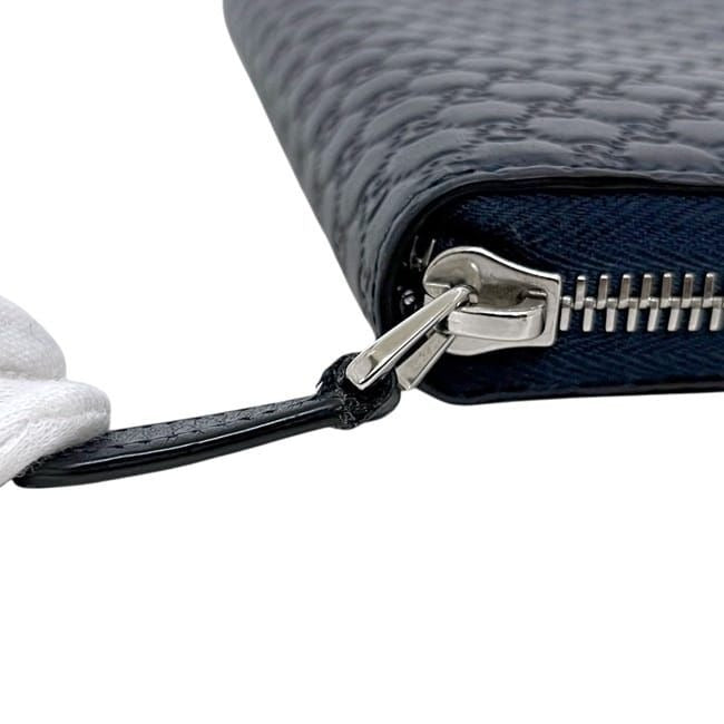 Gucci Zip Around Wallet Navy Micro — view 7