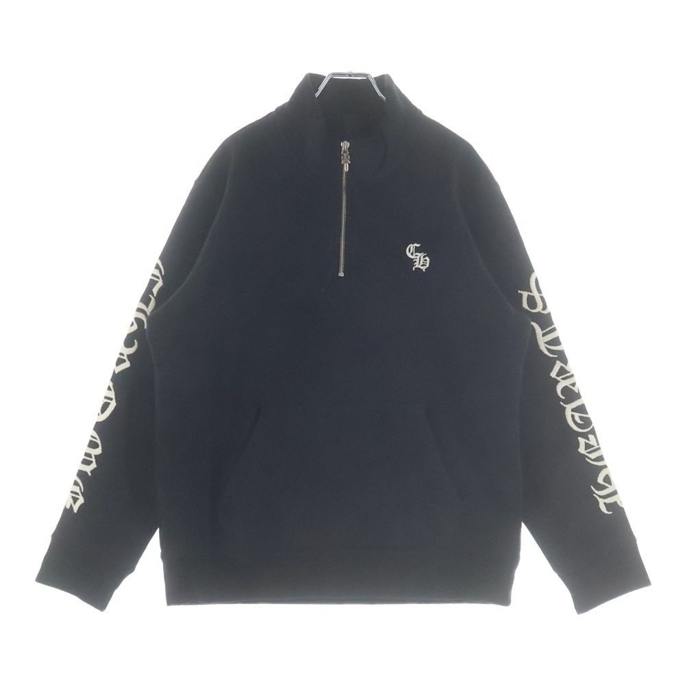 Chrome Hearts Not Slo Ride Logo Embroidery Half Zip Sweatshirt Black