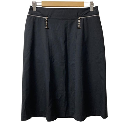 Hermes Chaine Dancre Hardware Wool Skirt Size 38 Black